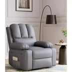 Fauteuil inclinable surdimensionné avec fonctions chauffante et massante - Fauteuil paresseux pivotant à 360° pour adultes, bascule manuelle avec télécommande, pour salons et chambres à coucher