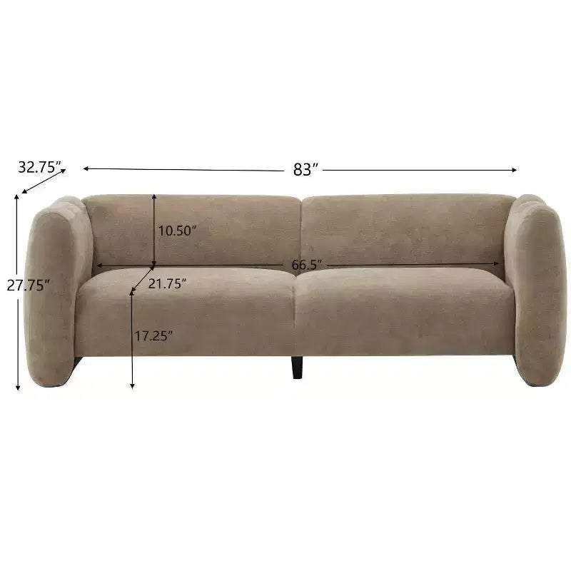 Canapé 3 places Christopher Knight Home Thodore Elegance 83, forme vague