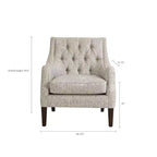 Okak Fauteuil d'appoint contemporain avec boutons capitonnés, coussin rembourré et pieds en bois, pour salon, chambre ou coin lecture
