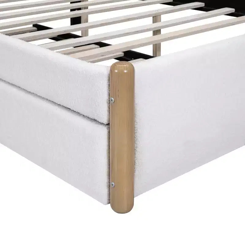 Cadre de lit plateforme rembourré pleine/double avec lit gigogne double – HABITRIO