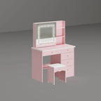 Coiffeuse de 99 cm de large avec tabouret et miroir