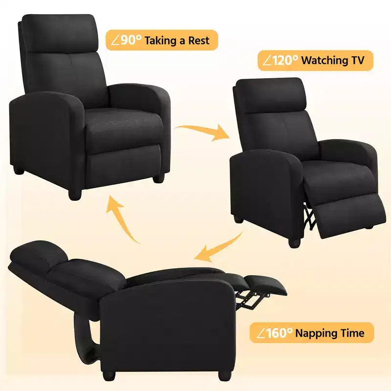 Yaheetech Lot de 2 fauteuils inclinables modernes en tissu pour salon, chambre à coucher
