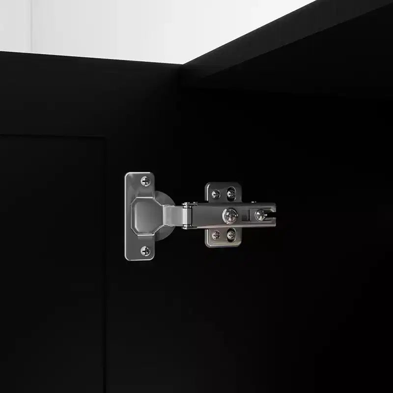 Armoire Keloyid en bois noir de 120 cm avec 2 tiroirs et 5 portes