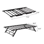 Lit gigogne double avec roulettes verrouillables - Cadre de lit pliant en métal escamotable pour chambre à coucher, chambre d'amis et salon