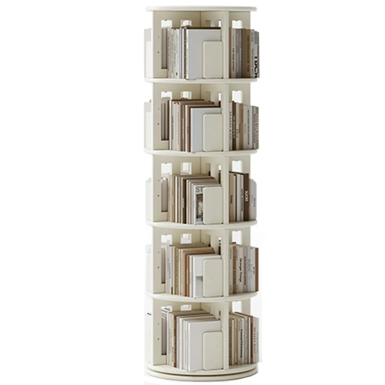 Bibliothèque verticale étroite rotative en bois