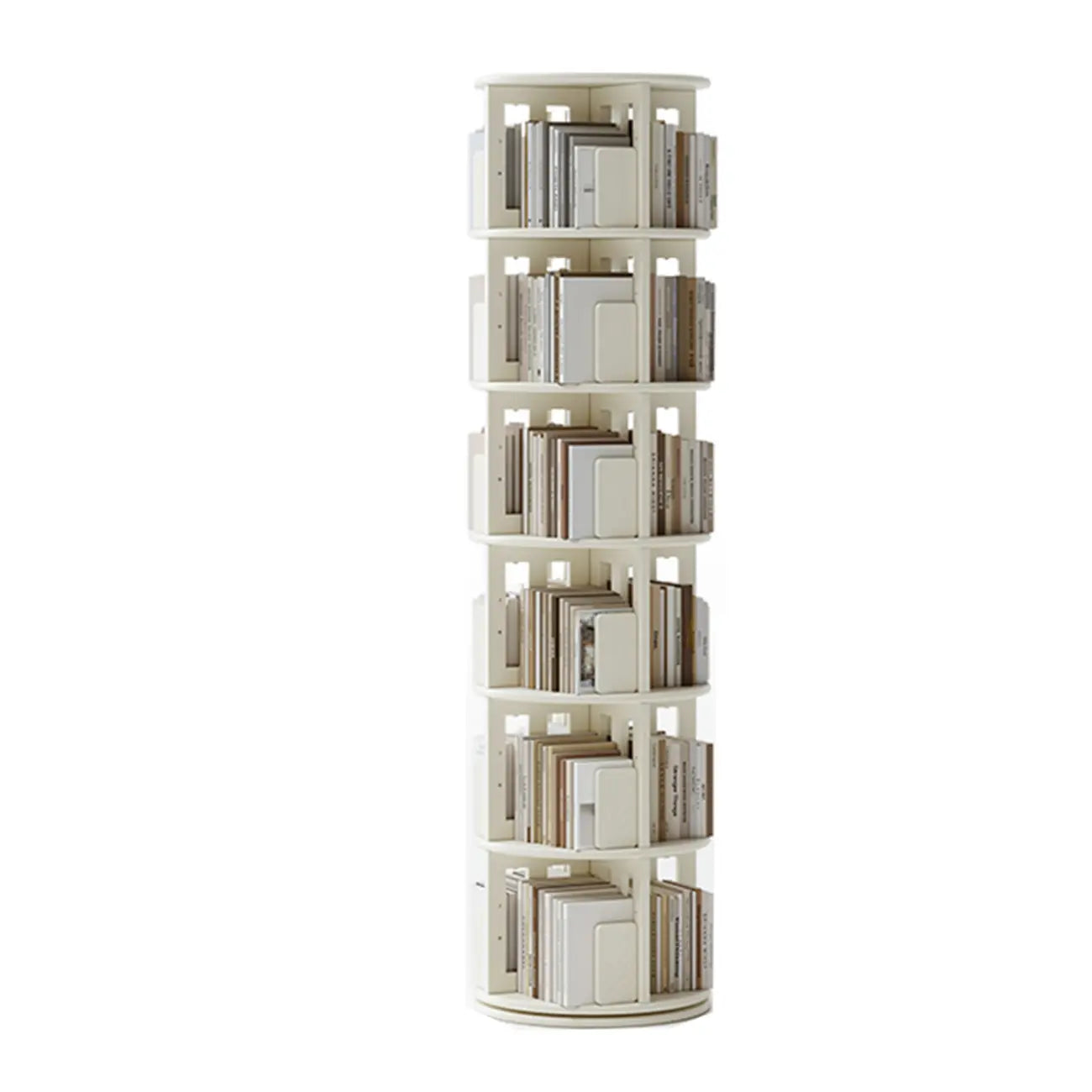 Bibliothèque verticale étroite rotative en bois