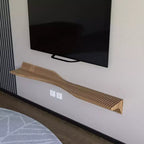 Étagère flottante Sierra BATAMEX Parametric 152 cm Meuble TV moderne géométrique en bois Décoration murale Chêne naturel Étagère de salon ondulée 3D