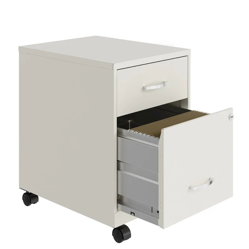 Classeur vertical mobile de 18 po de profondeur, 2 tiroirs, format lettre, avec tiroir à accessoires