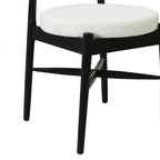 Christopher Knight Home Lumen Chaises de salle à manger modernes en bois d'hévéa et mélange de lin (lot de 2)
