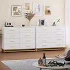 Commode à 6 tiroirs pour chambre à coucher avec pieds en métal et poignée dorée, armoire de rangement moderne pour salon, couloir, entrée