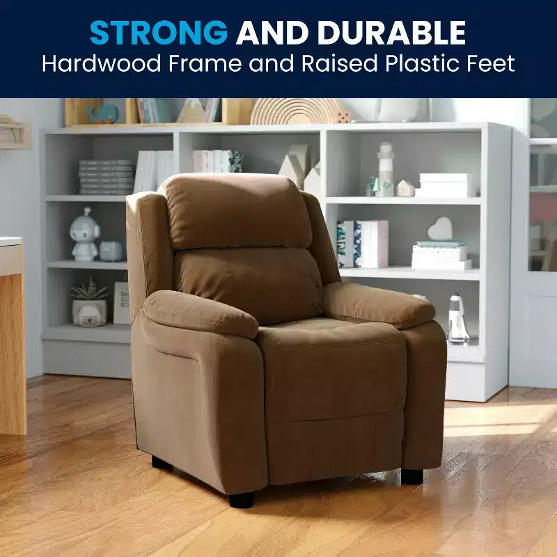 Fauteuil inclinable contemporain Flash Furniture de luxe rembourré pour enfants avec accoudoirs de rangement