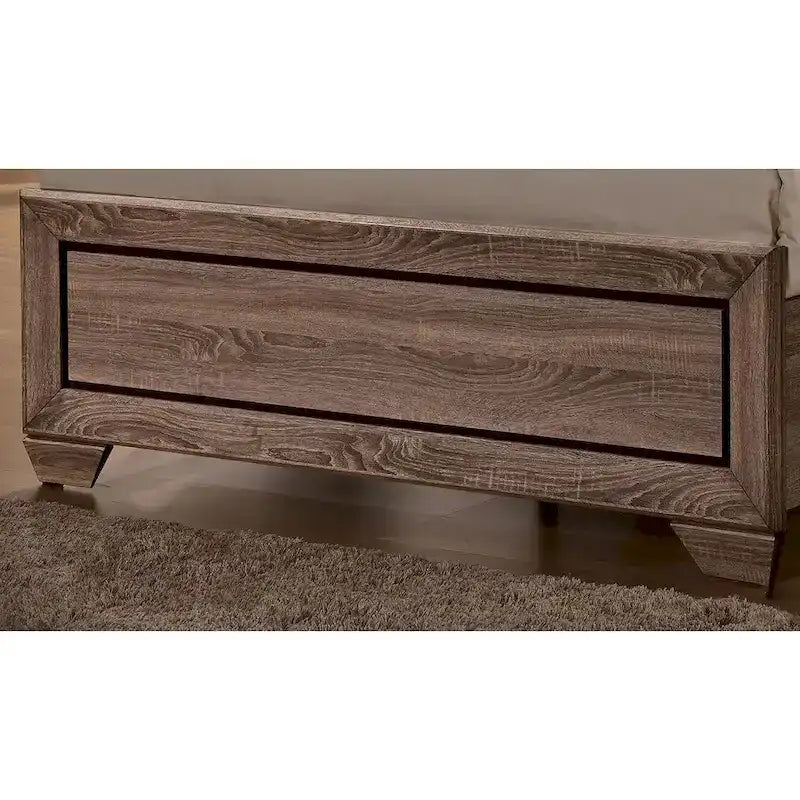 Lit en bois taupe délavé