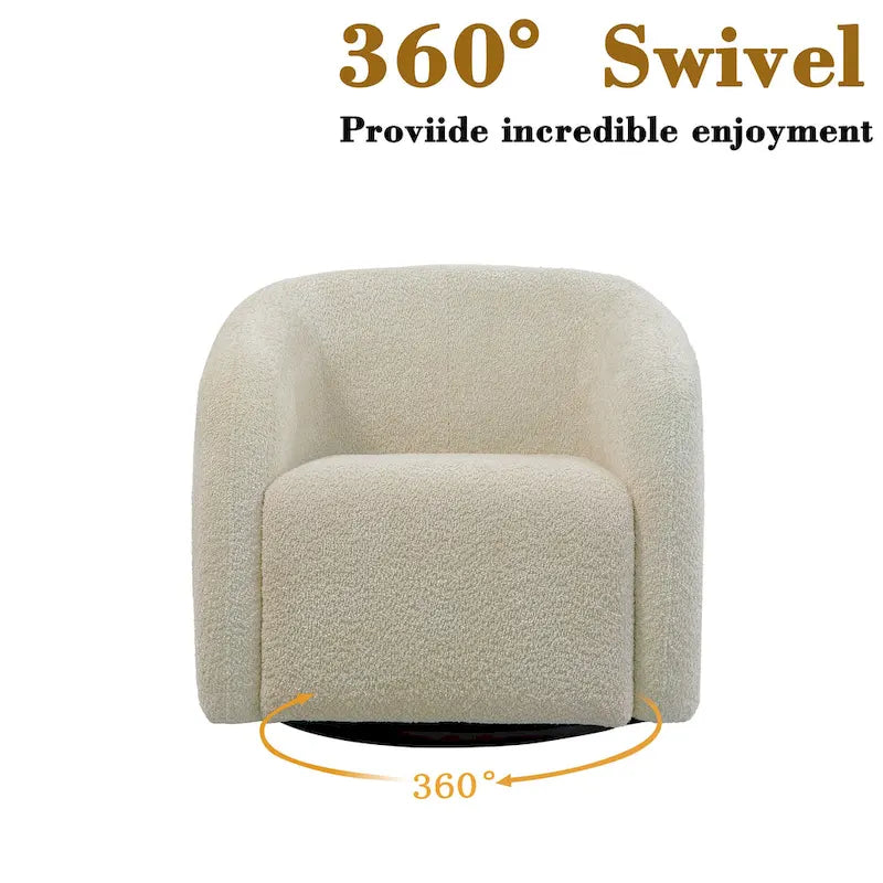 Kiptin Fauteuil d'appoint pivotant à 360° en forme de tonneau 31,7W (lot de 2)