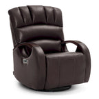 Fauteuil inclinable, pivotant et berçant électrique en similicuir avec appuie-tête réglable pour chambre de bébé, PR616