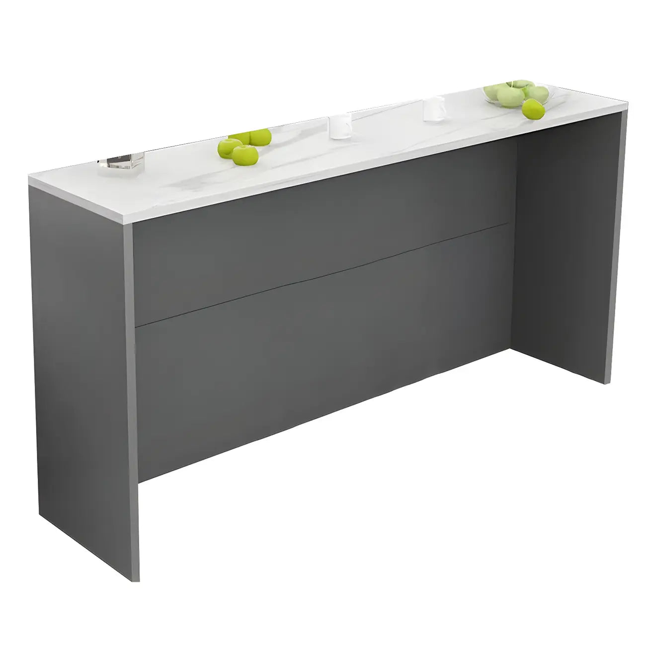 Table de bar longue rectangulaire blanche en bois pour salon