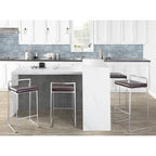 Tabouret de comptoir Silver Orchid Forrest en acier inoxydable empilable et entièrement soudé (lot de 2)