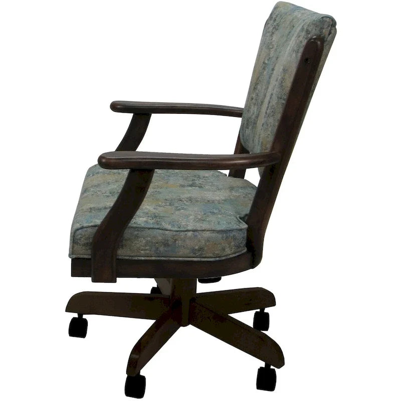 Chaise de salle à manger classique en bois massif avec roulettes - Hauteur 99 cm