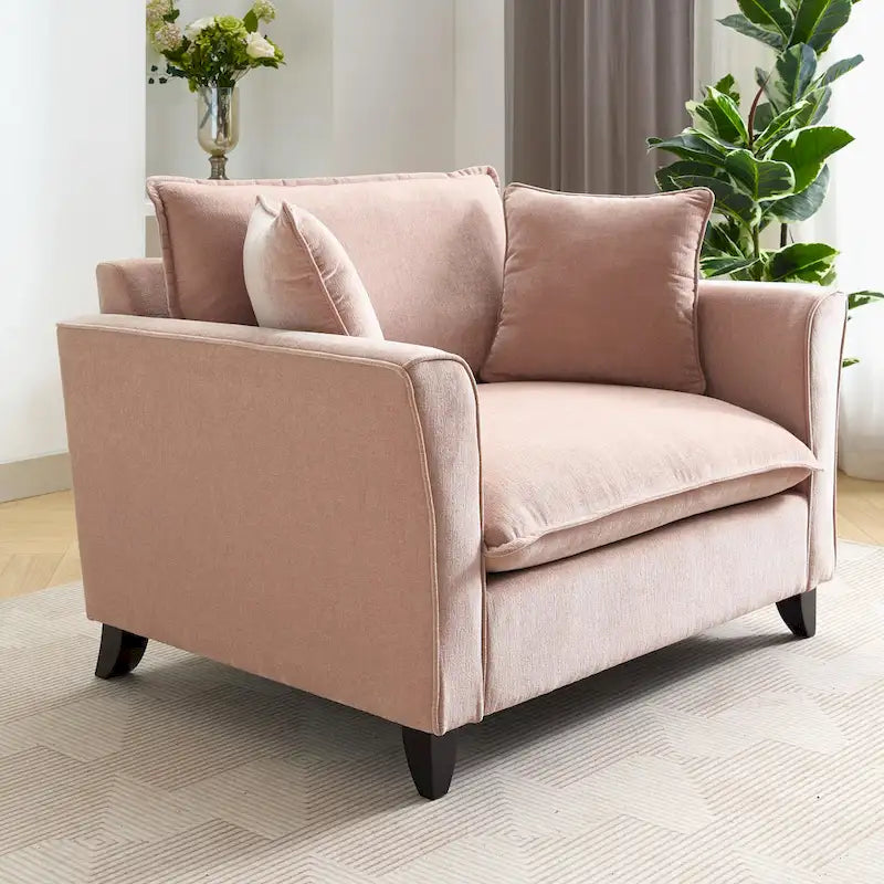 Fauteuil surdimensionné en tissu chenille