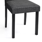Subrtex Chaise de salle à manger Parsons rembourrée en bois massif et lin (Lot de 2)