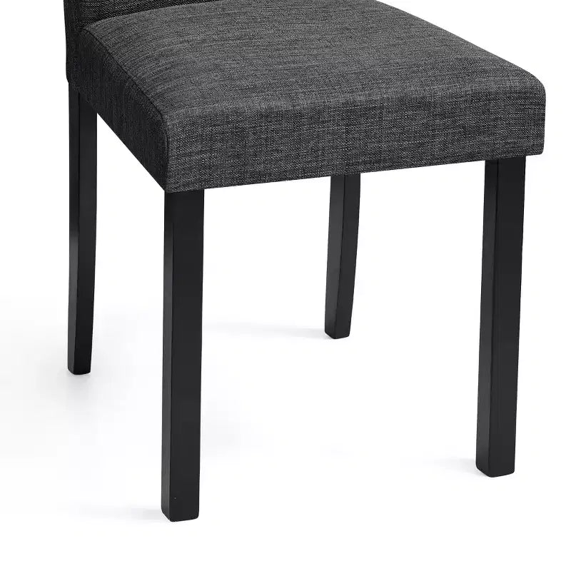 Subrtex Chaise de salle à manger Parsons rembourrée en bois massif et lin (Lot de 2)