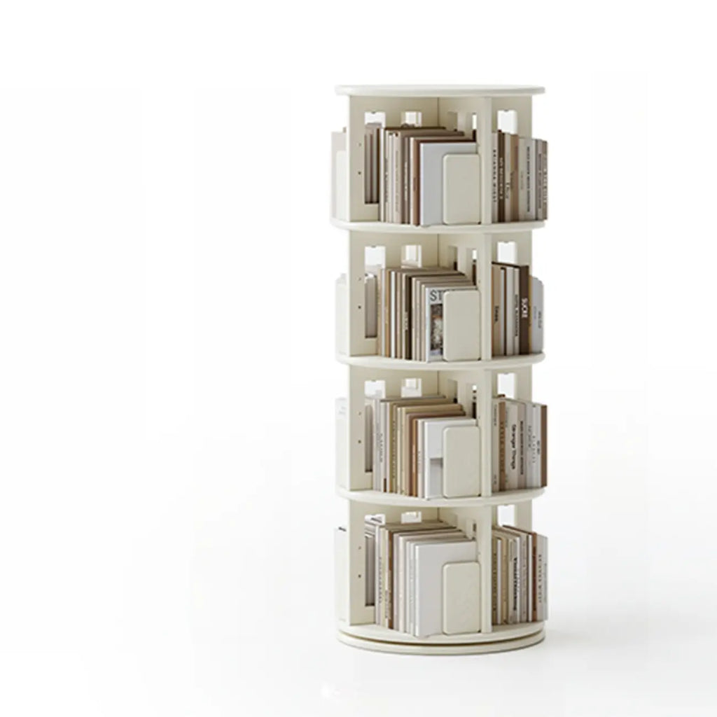 Bibliothèque verticale ouverte à l'arrière en hévéa pivotante avec tiroir