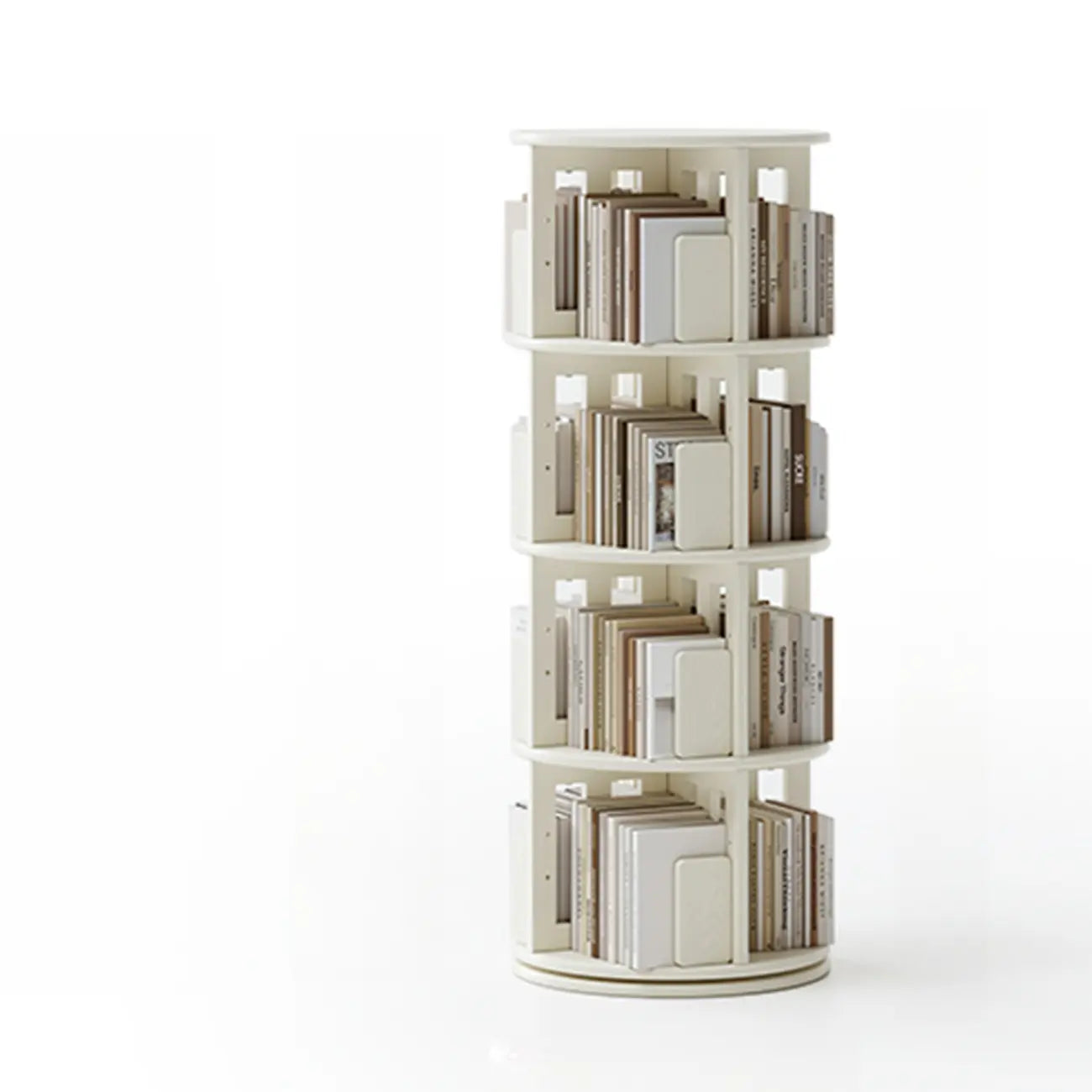 Bibliothèque verticale ouverte à l'arrière en hévéa pivotante avec tiroir