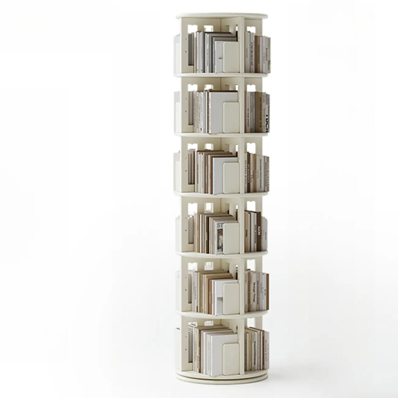 Bibliothèque verticale ouverte à l'arrière en hévéa pivotante avec tiroir