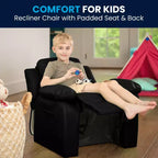 Fauteuil inclinable contemporain Flash Furniture de luxe rembourré pour enfants avec accoudoirs de rangement