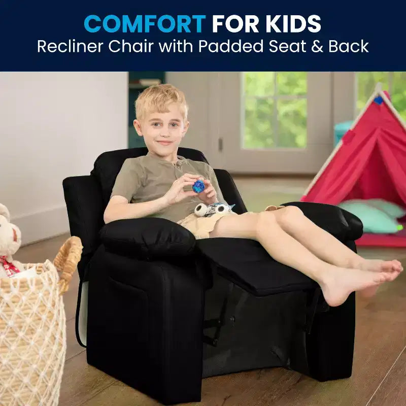 Fauteuil inclinable contemporain Flash Furniture de luxe rembourré pour enfants avec accoudoirs de rangement