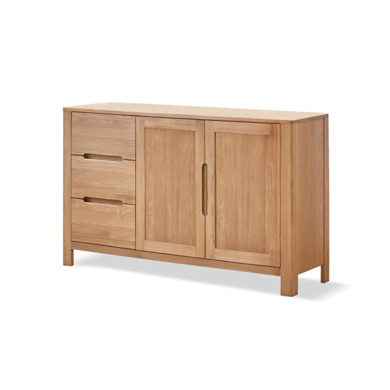 Buffet moderne en bois avec étagères et tiroirs