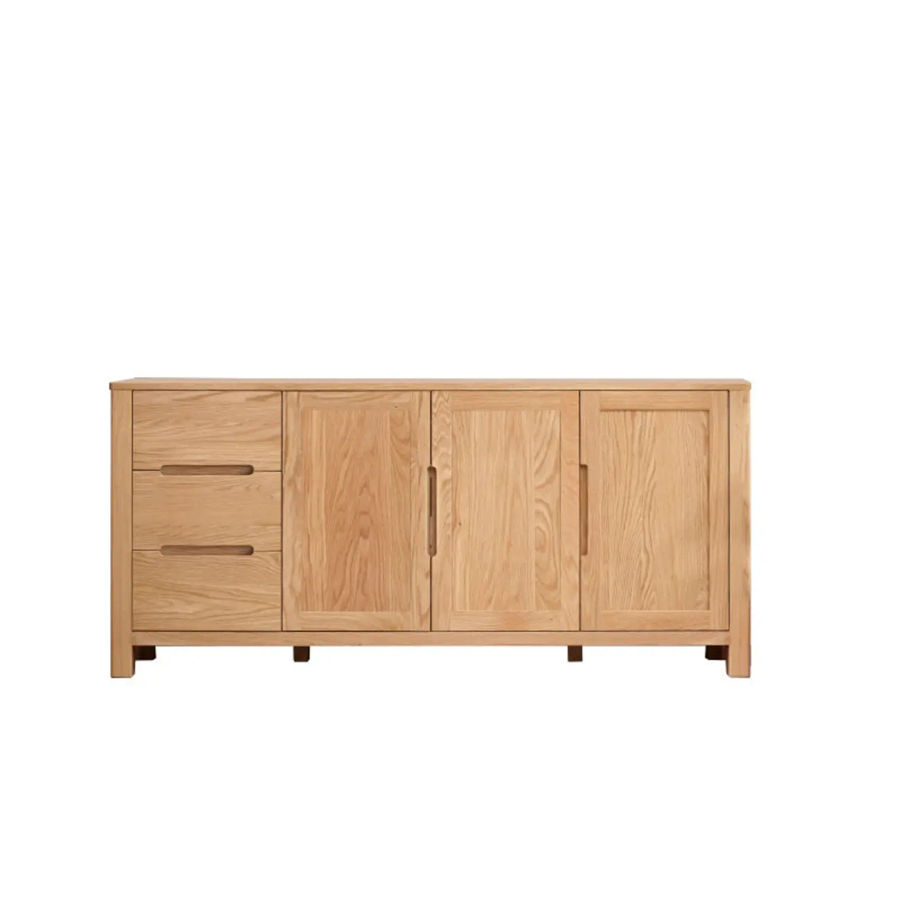Buffet moderne en bois avec étagères et tiroirs