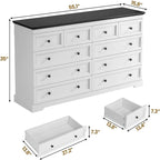 Commode à 10 tiroirs, grande commode à 55 tiroirs en bois et chiffonnier