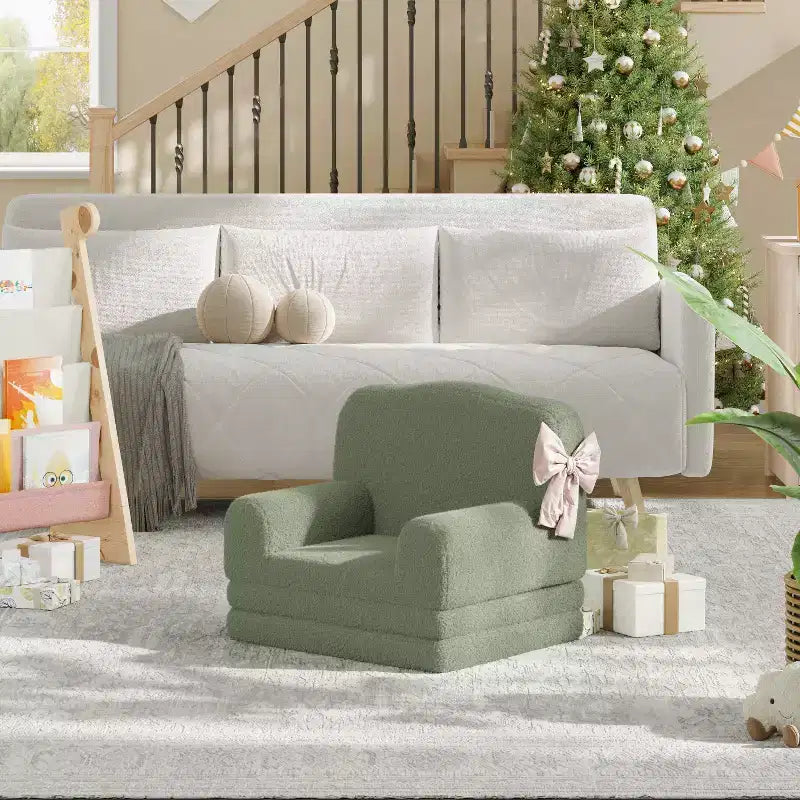 Canapé et fauteuil pour enfants 2-en-1 – Sofa en mousse pliable pour tout-petits