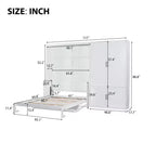 Lit escamotable Queen Size Whisen Modern Design, se pliant dans une armoire avec penderie