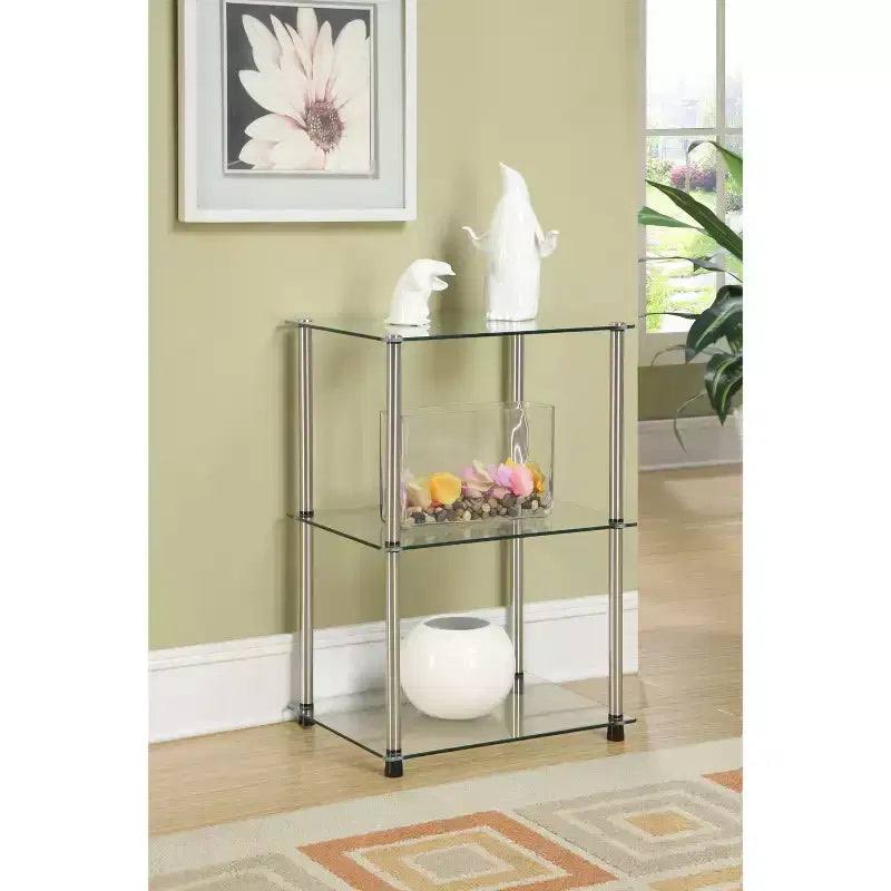 HomeStock Rectangle Glass Table Top End Table 1 -piece