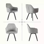Lot de 2 chaises de salle à manger du milieu du siècle avec accoudoirs