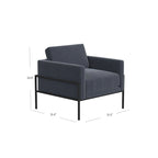 Fauteuil club moderne HomePop rembourré avec cadre en métal
