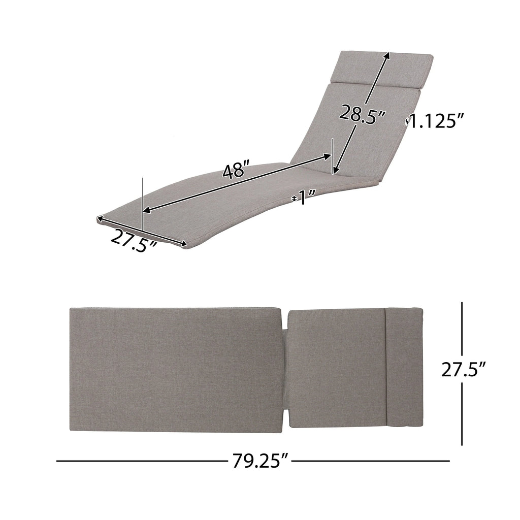 Ensemble de coussins d'extérieur Salem pour chaise longue - Coussins uniquement (lot de 2) par Christopher Knight Home - 79,25L x 27,50W x 1,50H