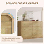 Commode à 6 tiroirs en rotin Acekool, commode moderne pour chambre à coucher, salon et couloir