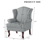 2 fauteuils d'appoint à dossier haut traditionnels, revêtus de tissu