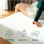 Matelas en mousse à mémoire de forme Zinus Green Tea 15 cm, simple, sans fibre de verre, fermeté moyenne, soulagement de la pression zoné, mousses et tissus certifiés sûrs
