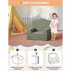 Canapé et fauteuil pour enfants 2-en-1 – Sofa en mousse pliable pour tout-petits