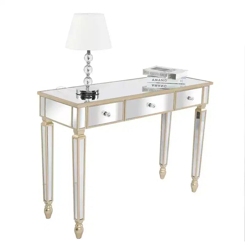Coiffeuse avec miroir et trois tiroirs