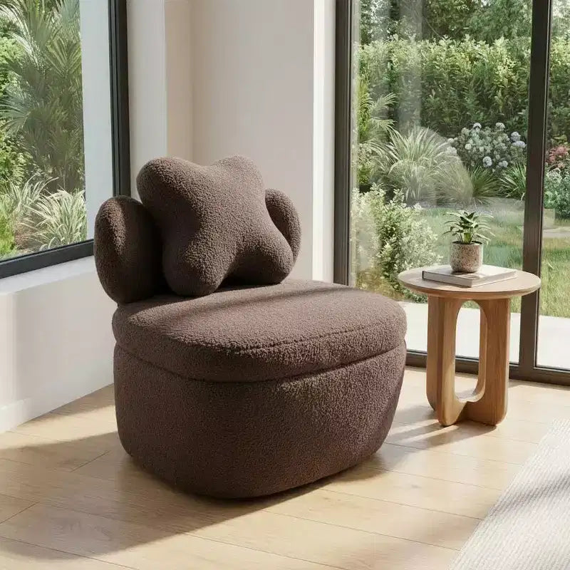 Fauteuil pivotant à 360° avec rangement dissimulé, fauteuil baquet ergonomique avec revêtement moelleux pour salon, chambre et bureau