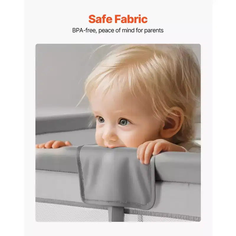 Parc pour bébé VEVOR, grand parc de jeux pour tout-petits de 199,9 x 149,1 cm, parc pour bébé intérieur/extérieur, 50 balles océaniques, porte et filet zippés, gris