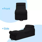 Mjkone Chaise Longue de Yoga en Velours Côtelé, Canapé de Yoga Incurvé avec Appui-Tête/Coussin Lombaire/Repose-Pieds Amovibles, Base Antidérapante