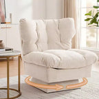 Fauteuil pivotant d'appoint moderne, fauteuil de salon 360°, coussin épais, rembourrage confortable, pour chambre, appartement, bureau