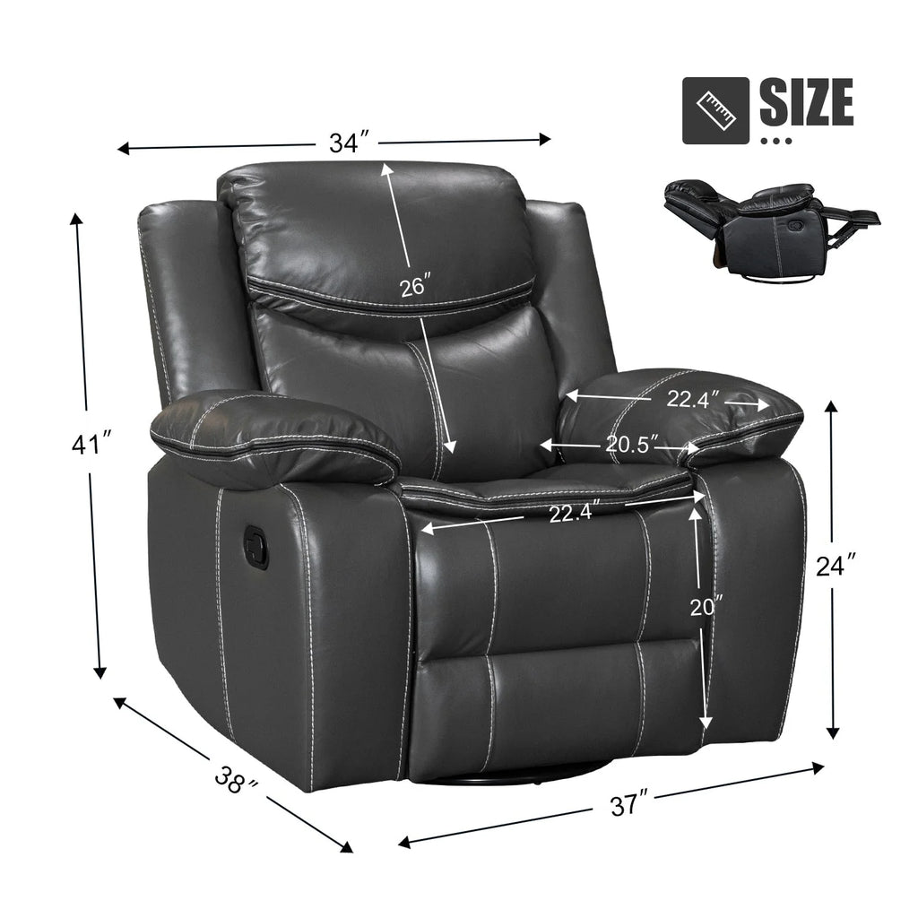 Fauteuil inclinable massant et chauffant en cuir, assise large et durable