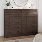 Coolmee Commode Haute 5 Tiroirs pour Chambre, Commode Cannelée de 80 cm de Large, Armoire de Rangement en Bois Moderne pour Chambre d'Enfant, Couloir, Salon