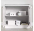 Meuble de rangement de transition HomeStock petit à 2 portes, blanc pur